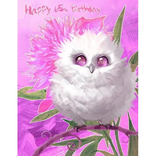 Happy 65th Birthday: Large Print Address Book with Pretty Snow Owl Design. Way Better Than a Birthday Card! - Paperback