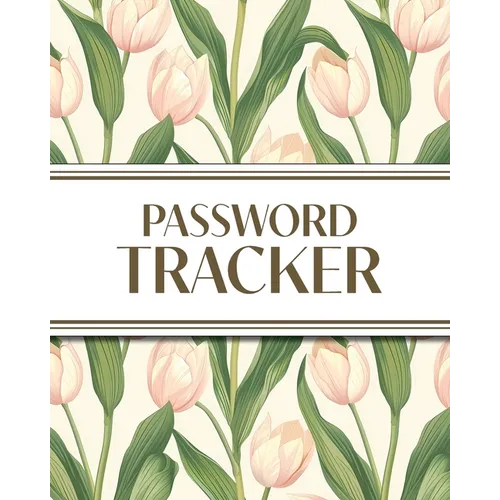 XL Large Print Password Tracker (Pink Tulips): 8"x10" 450+ Alphabetical Password Logbook for Easy Organization; Perfect for Seniors with its 16 pt Fon - Paperback