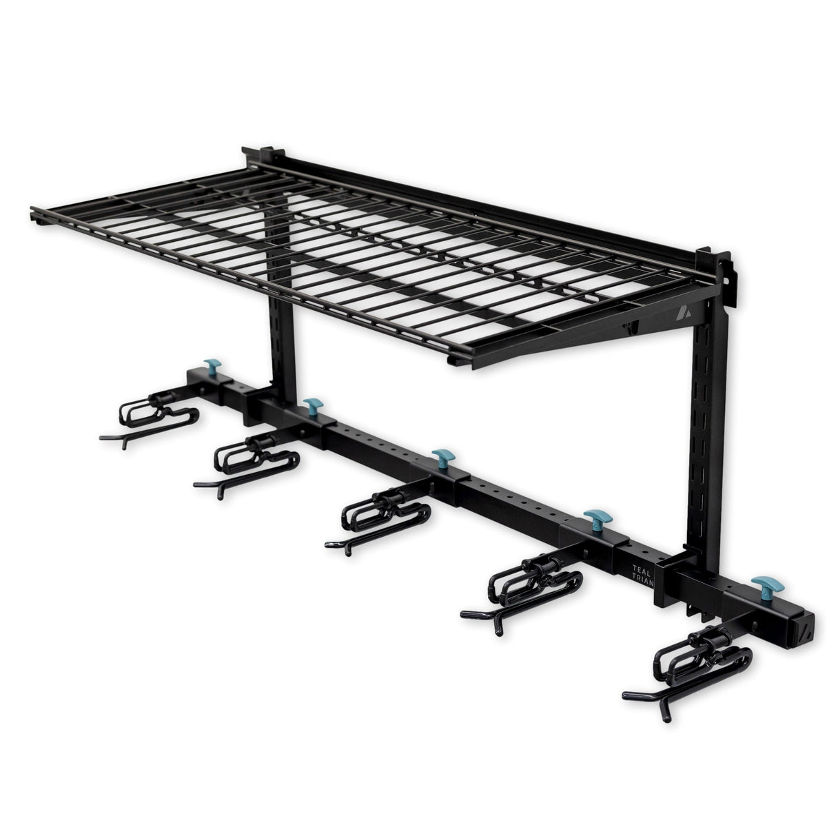 Lone Peak Ski Rack + Shelf | Adjustable Wall Storage System | Holds 5 Pairs of Skis