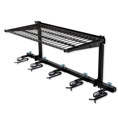 Lone Peak Ski Rack + Shelf | Adjustable Wall Storage System | Holds 5 Pairs of Skis