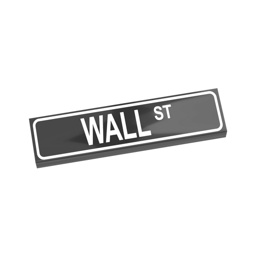 Wall Street - Famous Street Signs - Custom Printed 1x4 Tile - Made Using LEGO® Parts