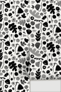 Henri Floral Wallpaper, black and white