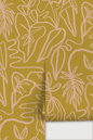 Inked Foliage Wallpaper, mustard and peach