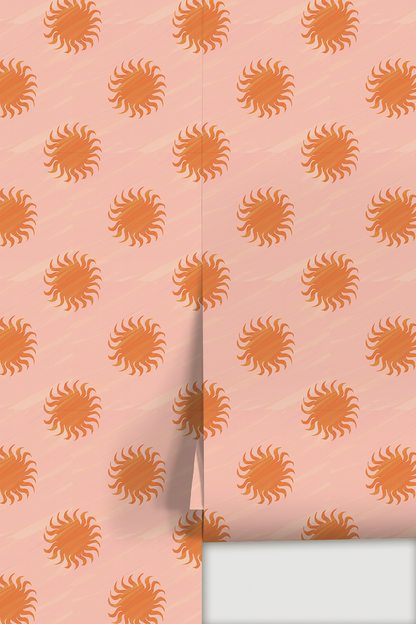 Sol Wallpaper, pink and orange
