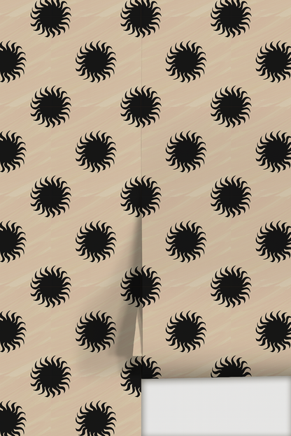 Sol Wallpaper, tan and black