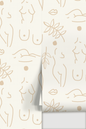 Neutral Nudes Wallpaper, white and tan