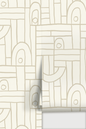 Deco Tile Wallpaper, off-white and neutral