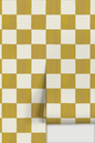 Checkers Wallpaper, mustard