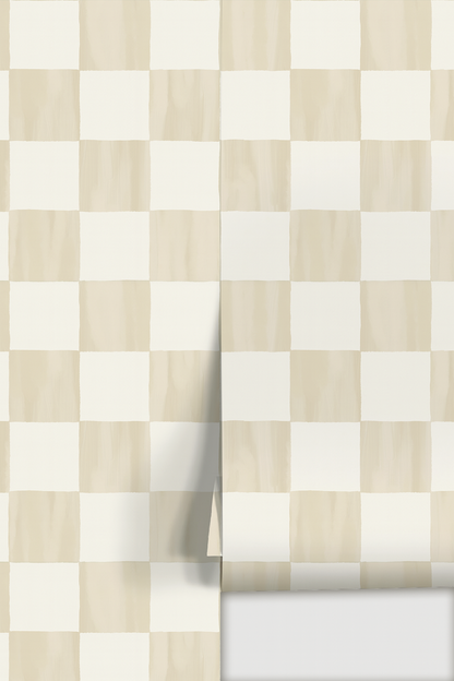 Checkers Wallpaper, tan