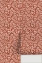 Simple Stripes Wallpaper, brick red and white