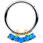 16G 5/16 Blue Synthetic Opal Quintet Hinged Segment Ring