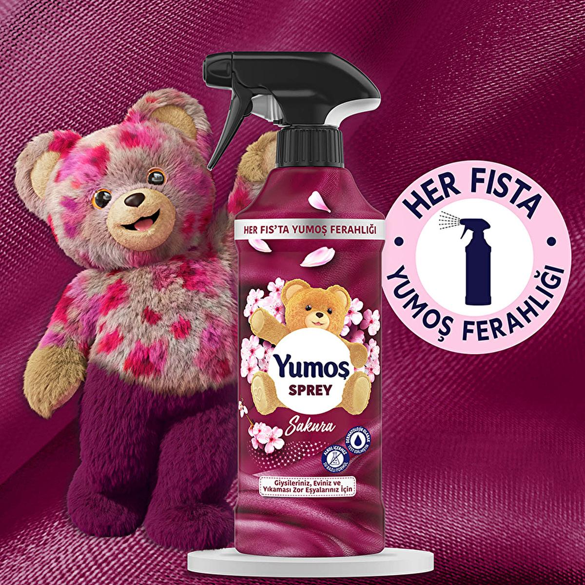 Yumoş Sakura Fabric and Home Fragrance Spray - Dermatologically Tested, Alcohol-Free, 15.22 fl oz