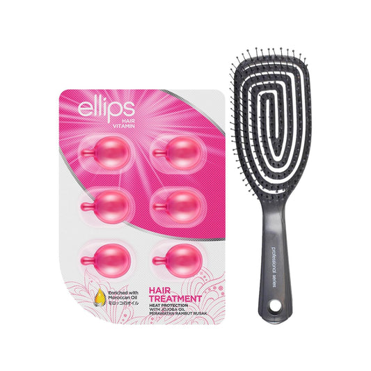 Ellips Hair Care Set - Nourishing Vitamins & Professional Pro Hairbrush for Healthy Hair
