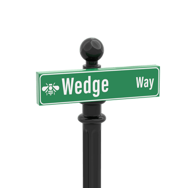 "Wedge Way" Street Sign - Custom Printed - 1x4 Tile Made with LEGO® Parts