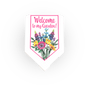 Welcome to My Garden Banner Flag - Custom Printed - Made Using a LEGO® Tile