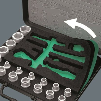 Wera 8100 SA 2 Zyklop Socket Wrench Set 1/4" Drive Metric 42 Pieces 05003533001