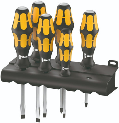 Wera 932/918/6 Kraftform Chiseldriver Screwdriver Set With Rack 05018287001