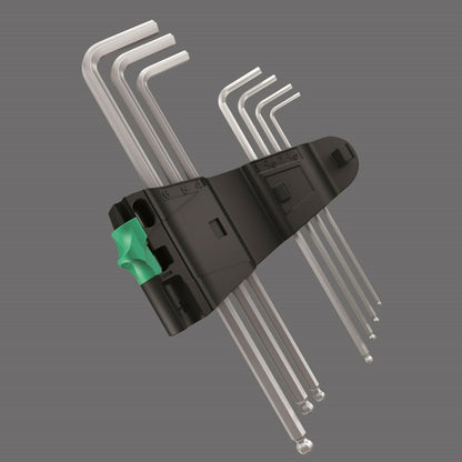 Wera 950/9 Hex-Plus 4 L-Key Set Chrome Plated Metric 9 Pieces 05073594001