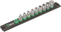 Wera A 1 Zyklop Magnetic Socket Rail Set 1/4" Drive 9 Pieces SAE 05005420001
