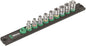 Wera A 4 Zyklop Magnetic Socket Rail Set 1/4" Drive 9 Pieces Metric 05005400001
