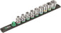 Wera C 1 Zyklop Magnetic Socket Rail Set 1/2" Drive 9 Pieces SAE 05005480001