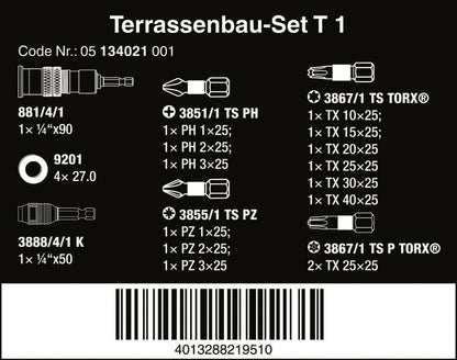 Wera Patio Construction Set T 1 17 Piece 05134021001