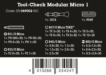 Wera Tool-Check Modular Micro 1 Precision Screwdriver Set 21 Pieces 05049002001