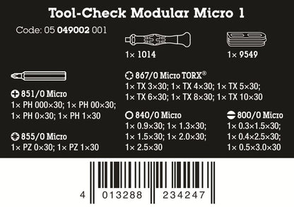 Wera Tool-Check Modular Micro 1 Precision Screwdriver Set 21 Pieces 05049002001