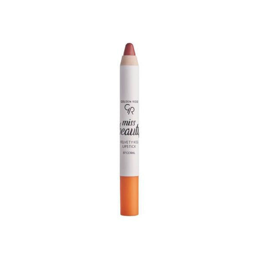 Golden Rose Miss Beauty Velvety Kiss Lipstick - 07 Coral: Intense Color, Long Lasting, Non-Drying Matte Lip Color