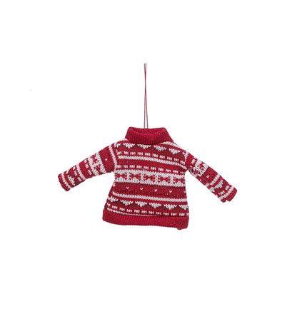 Fabric Cozy Knit Sweater Ornament -