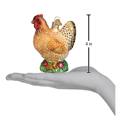 Spring Chicken Glass Ornament