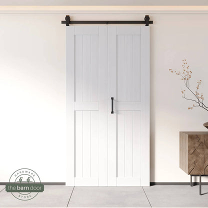 2-Door Bifold Barn Door Kit | Black Hardware