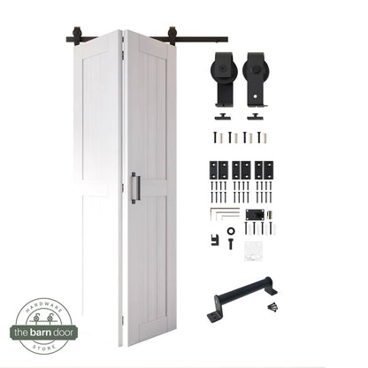 2-Door Bifold Barn Door Kit | Black Hardware