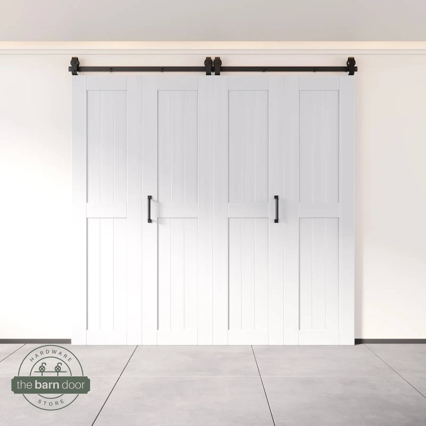 4-Door Bifold Barn Door Kit | Black Hardware