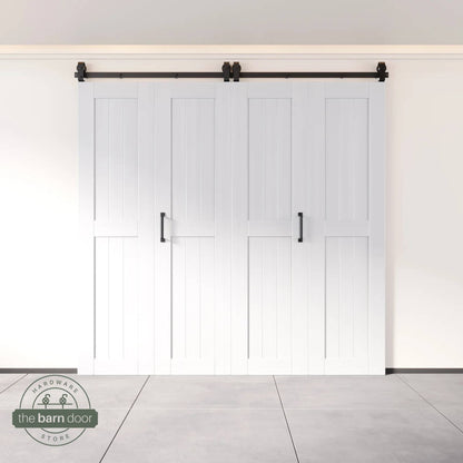 4-Door Bifold Barn Door Kit | Black Hardware