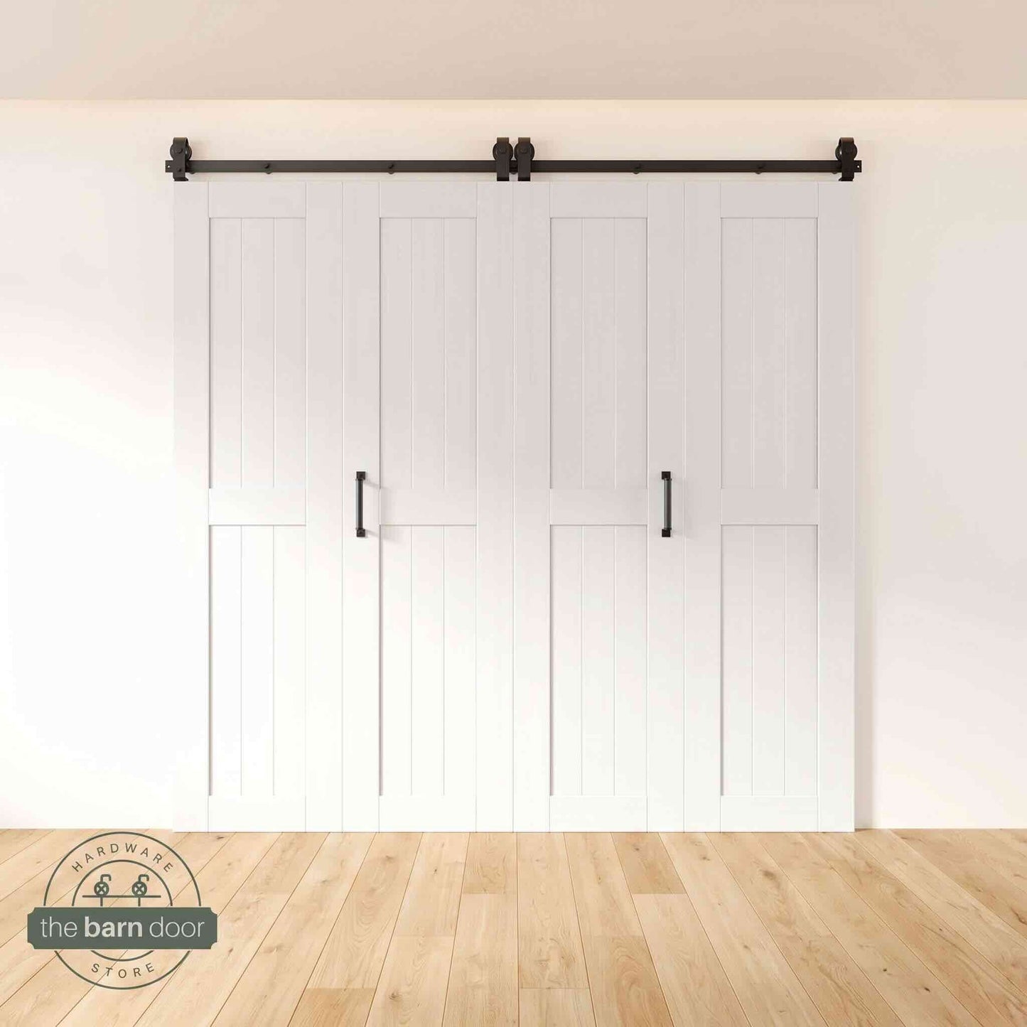 4-Door Bifold Barn Door Kit | Black Hardware