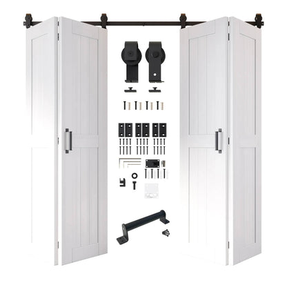 4-Door Bifold Barn Door Kit | Black Hardware