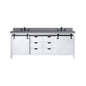 Nuvia White Bathroom Vanity With Gray Quartz Top And Faucet Set (SAK40685)