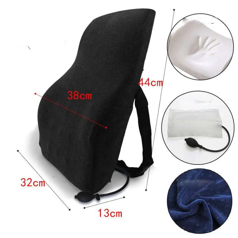 White Ergonomic Lumbar Support Airbag Version Cushion