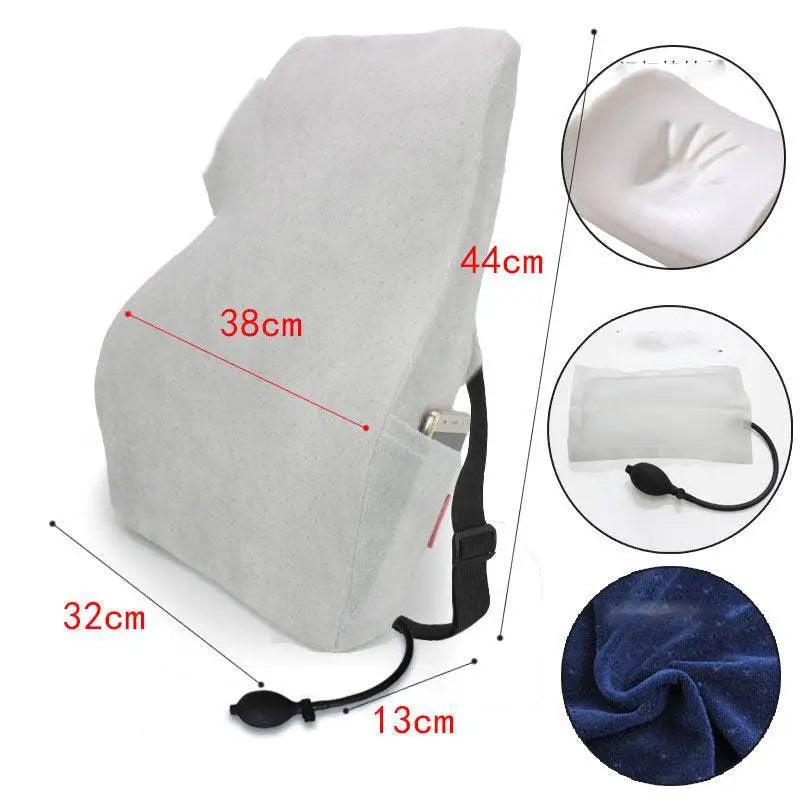 White Ergonomic Lumbar Support Airbag Version Cushion