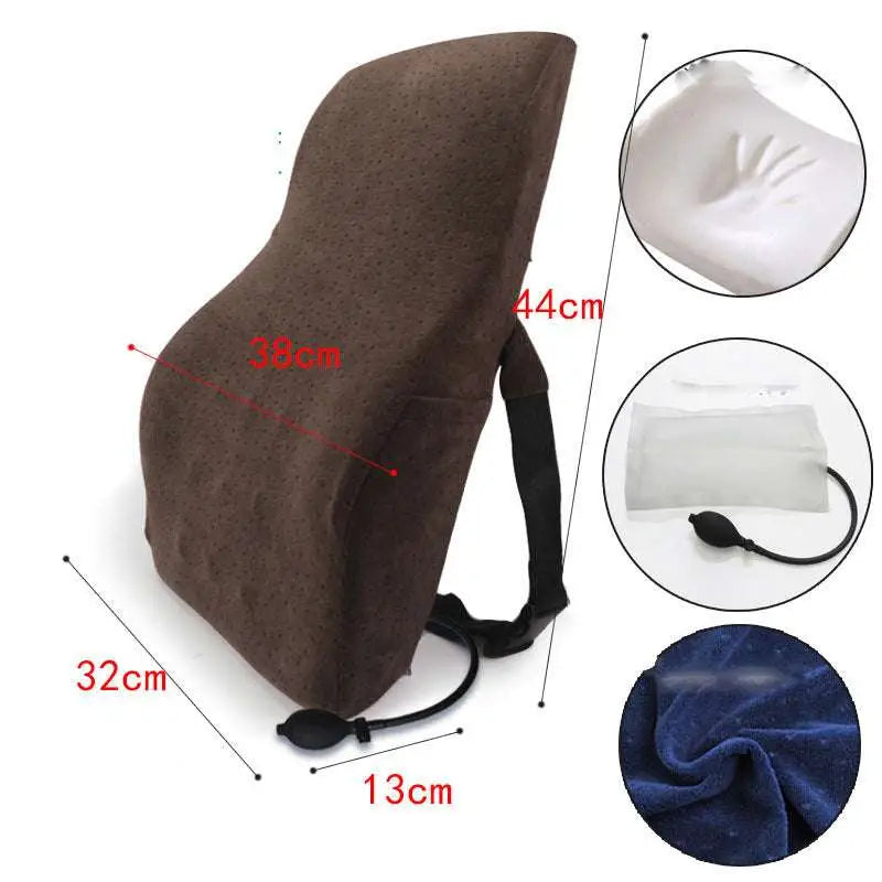 White Ergonomic Lumbar Support Airbag Version Cushion