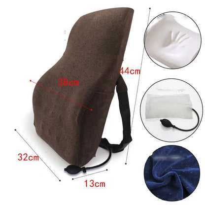 White Ergonomic Lumbar Support Airbag Version Cushion