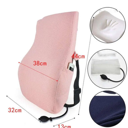 White Ergonomic Lumbar Support Airbag Version Cushion