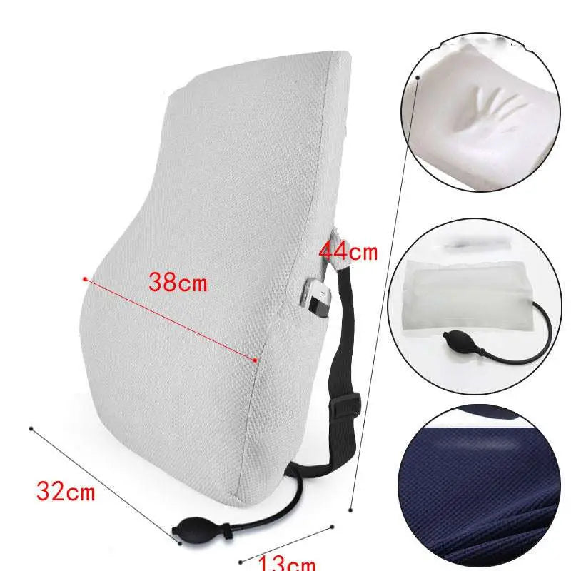 White Ergonomic Lumbar Support Airbag Version Cushion