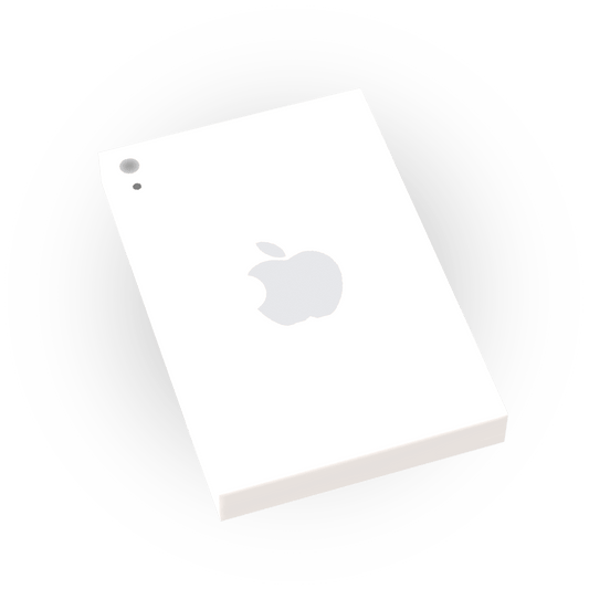 Fruit Tablet - White - Custom Printed - Made Using a LEGO® Tile