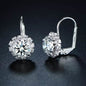 White Gold Huggie Earrings with Swarovski Crystal By Barzel