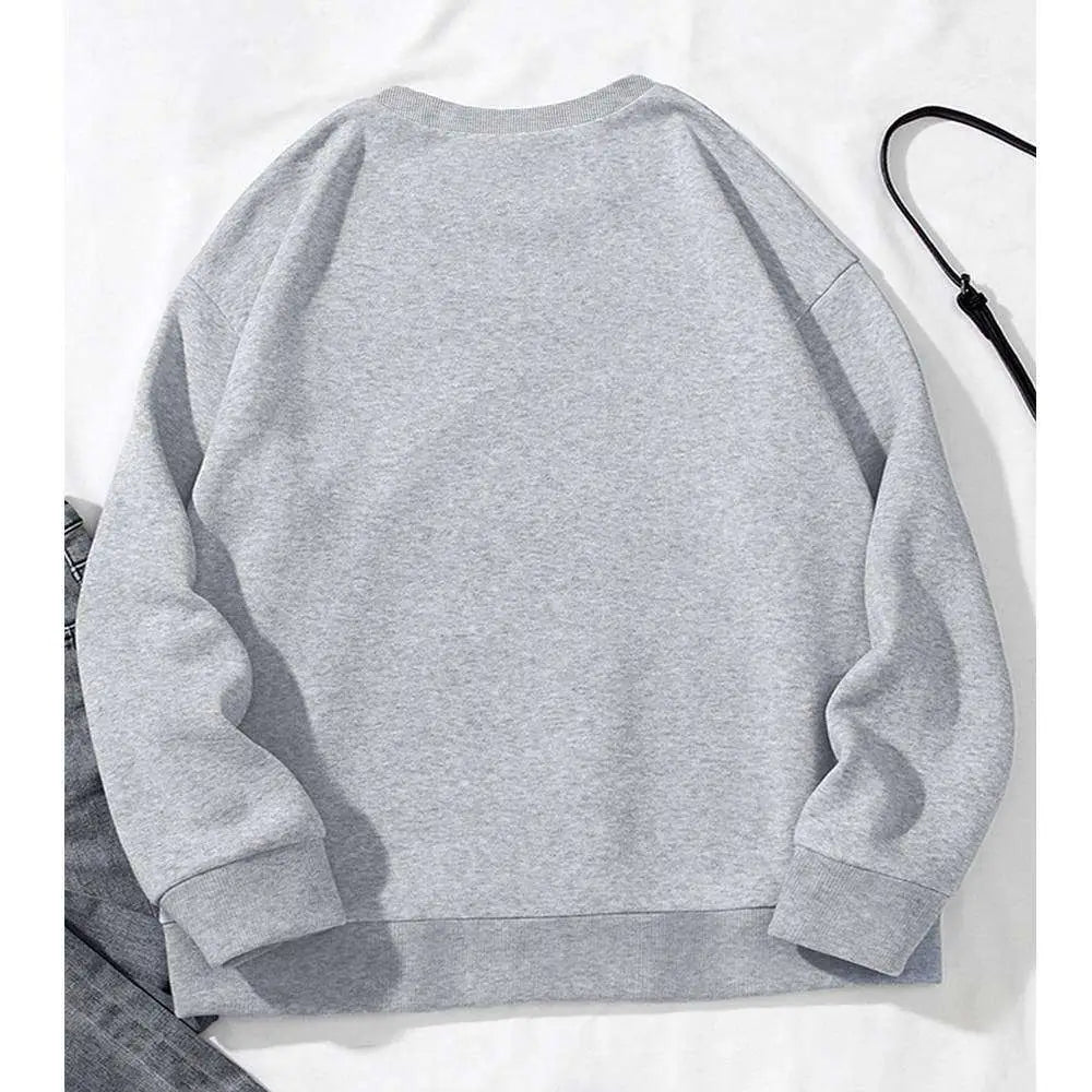White Graphic Leopard Hat Long Sleeve Sweatshirt