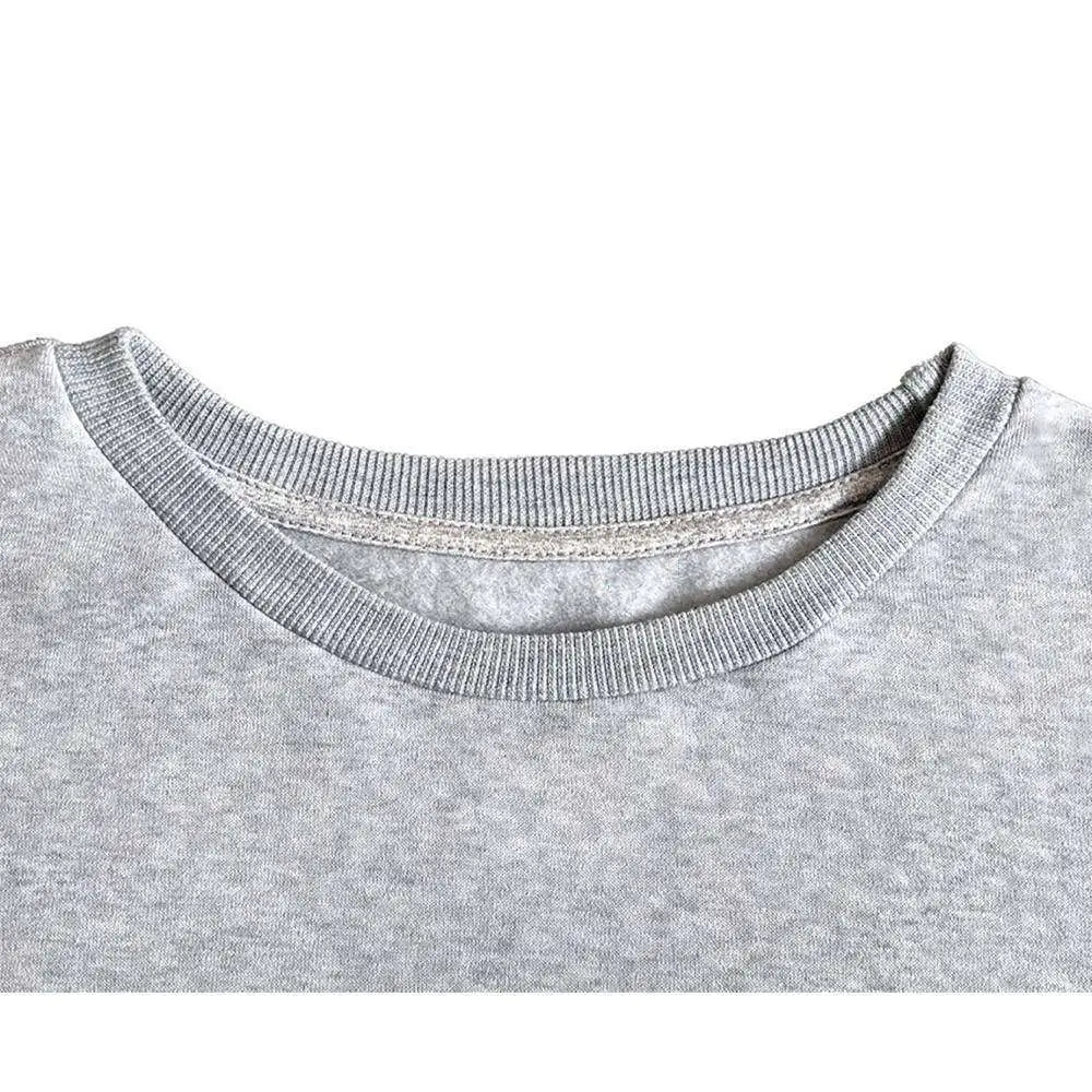 White Graphic Leopard Hat Long Sleeve Sweatshirt