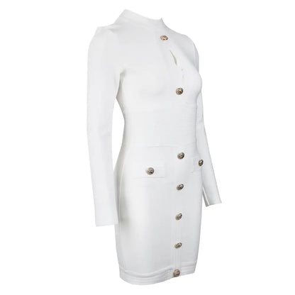 White High Neck Chest Scheming Hip Short Skirt