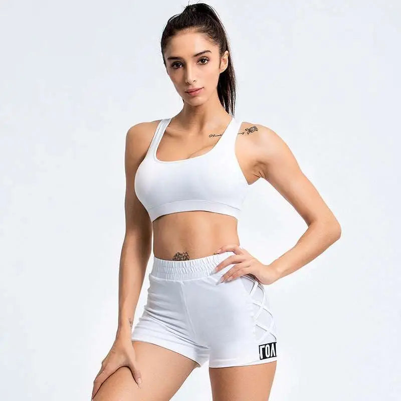 White Mesh Yoga Suit Activewear Set